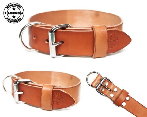 Obroża skórzana 4cm - natural Obroża skórzana 4cm - natural