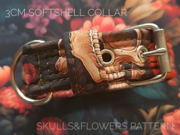 FLOWERS & SKULLS OBROŻA Z SOFSHELLU 3CM/4CM/5CM