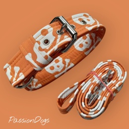 WHITE/ORANGE SKULLS OBROŻA Z SOFSHELLU 3CM/4CM/5CM